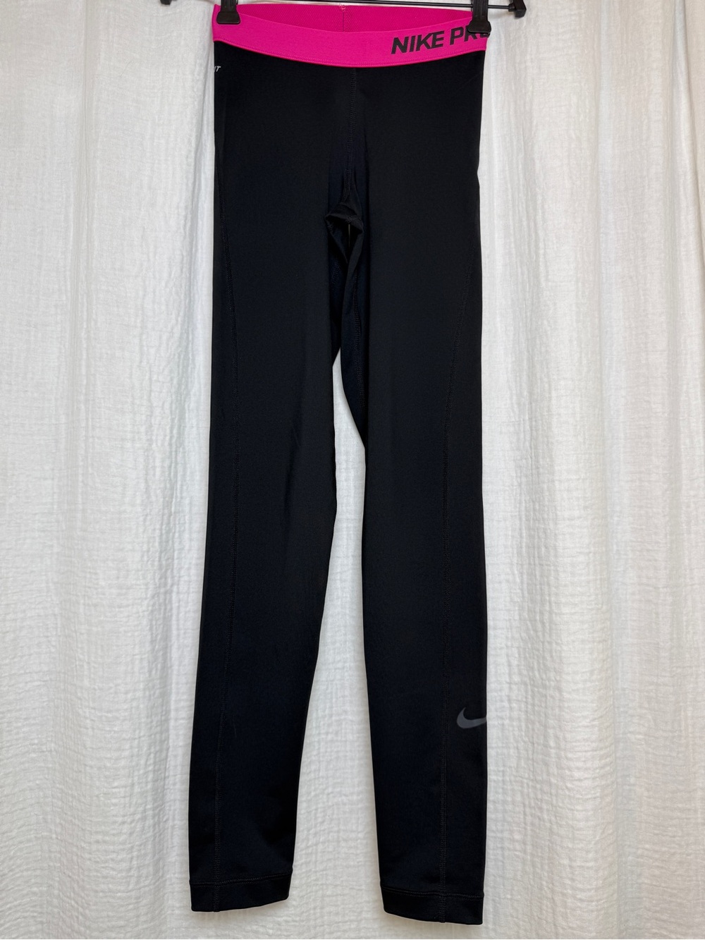 Nike Pro Mid-Rise Dri-FIT Full-Length Leggings - Black & Pink - Size XS